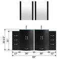 thumbnail image 2 of 84 Black Vanity Set - Two 30 Sink Bases, Two 12 Drawer Bases (LV5-C17-84-B), 2 of 2