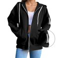 thumbnail image 6 of Basic Zip Up Hoodies for Women 2025 Long Sleeve Plain Slim Fit Hooded Sweatshirt with Pockets Jacket Coat, 6 of 8