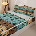thumbnail image 3 of Homewish Kids Blue Old Barn Door Zipper Full Size Comforter Sets with Fitted Sheet and 2 Pillowcases, Cute Bear Zipper Bedding Set, Gray Reversible, 4pcs, 3 of 6