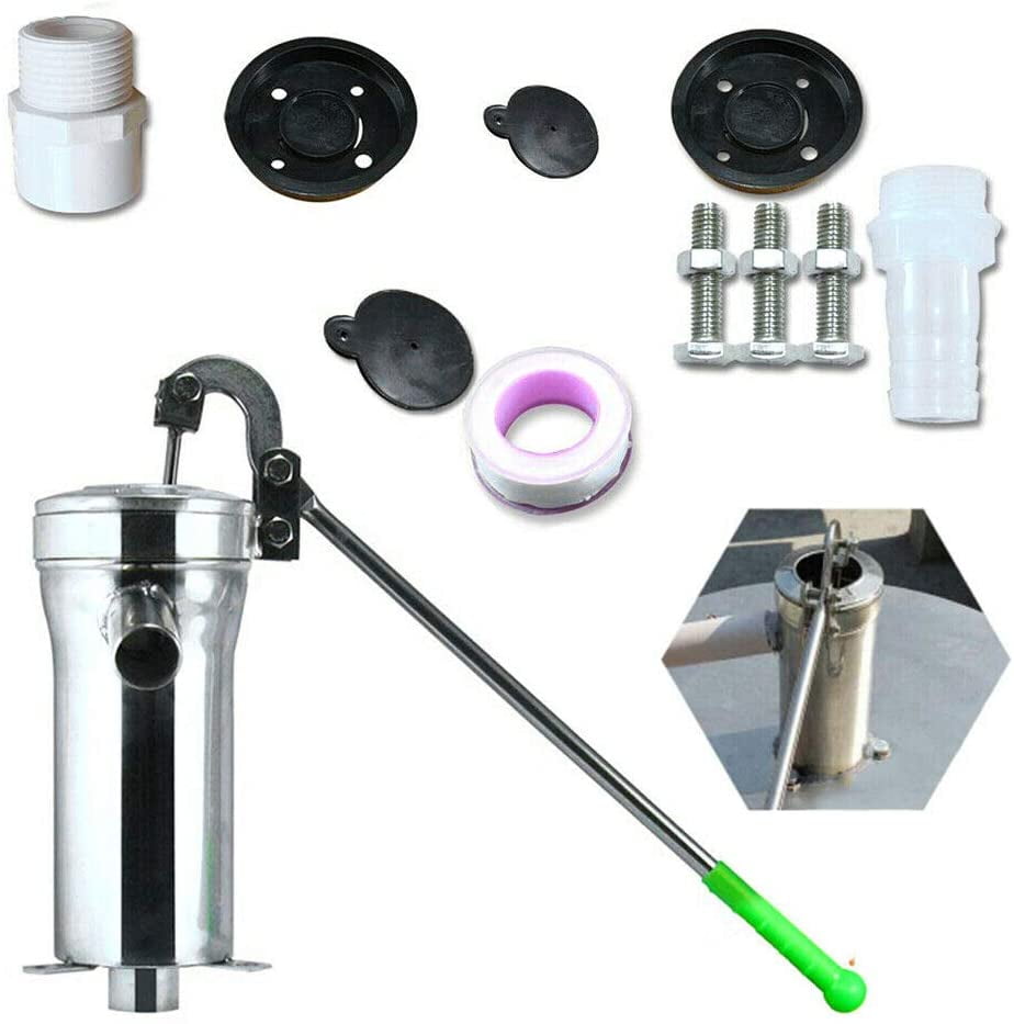Stainless Steel Manual Water Pump Hand Shake Suction Pump for 32mm Diameter Pipe 