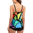 thumbnail image 3 of Two Piece Tankini Bathing Suits for Women Athletic Swimsuits Swim Tank Top with Boy Shorts Modest Swimwear, 3 of 7