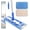 Blue, variant on Professional Microfiber Mop for Hardwood, Laminate, Tile Floor Cleaning, Stainless Steel Telescopic Handle - 3 Reusable Flat Mop Refills and 1 Dirt Removal Scrubber Included