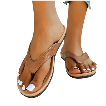 

Women s Slide Sandals - Dressy Beach Slippers Slip On Flat Sandals Cute Low Wedge Flip Flop Thong Summer Open Toe Sandal Shoes
