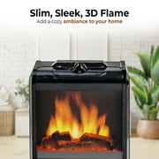 Comfort Zone Fireplace Space Heater with Realistic 3D Flame, Black