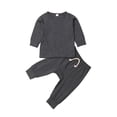 thumbnail image 1 of Newborn Baby Clothes Set Long Sleeve Solid Color Pajamas Set Cotton Outfit Nightwear, 1 of 8
