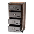 thumbnail image 2 of Baxton Studio Avere 4-Drawer Rolling Accent Storage Cabinet, Silver/Golden Oak, 2 of 5