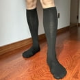 thumbnail image 6 of Classical Color Knee Length Business Dress Socks for Men Breathable Cotton Stockings for Formal and Everyday Use, 6 of 7