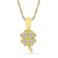 thumbnail image 1 of DGOLD Pendentif Mode Feuille de Diamant Ronde Blanche en Or 10kt (0.05 Cttw), 1 of 2