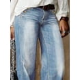 thumbnail image 3 of eans for Women Straight Leg Bootcut mid Waisted Long Denim Pants Boyfriend Trendy Pockets Double Stitching, 3 of 6