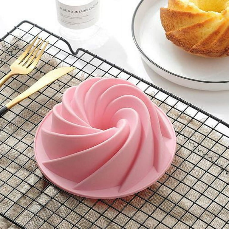 Jiareally Silicone Large Flower Cake Mould for Chocolate Jello Candy Silicone  Baking Molds for Cakes,9 inch Non-Stick Fluted Tube Cake Pans