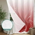 thumbnail image 4 of Xipuska Red Geometric Shower Curtain - Water Repellent Fabric Shower Curtains Washable, Modern White Stripe Abstract Distortion Art Decorative Cloth Bathroom Curtains Modern Bath Decor 36"x72", 4 of 6