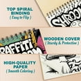 thumbnail image 2 of NETHOUSE Graffiti Mushroom Spiral Coloring Book for Adults, A5 Wooden Cover, Softcover, 30 Coloring Pages of Whimsical Mushrooms, Urban Street Art, Graffiti Letters, Fantasy Scenes, 2 of 6