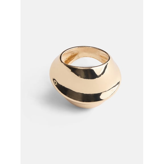 Scoop Women's Gold Tone Abstract Sculpted Band Ring