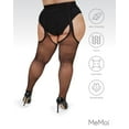 thumbnail image 6 of MeMoi Plus Size Curvy Suspender Lace Trim Pantyhose - Womens - Female, 5X/6X, Black, 6 of 12
