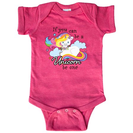 

Inktastic If you can be a Unicorn be One with Rainbow Unicorn in Cloud Gift Baby Boy or Baby Girl Bodysuit