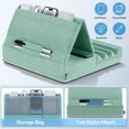 thumbnail image 3 of KDD Tablet Pillow Holder, Foldable iPad Stand for Lap, Bed and Desk -Tablet Soft Pad Dock with Pocket & Stylus Mount Compatible, Green, 3 of 8