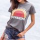 thumbnail image 3 of Mujeres crewneck manga corta Camiseta moda casual carta impresión mujer manga corta tops caqui L, 3 of 8