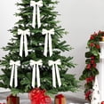 thumbnail image 6 of Velvet Ribbon Bows 3PCS 5.12 x 10.24 Inch Beige Christmas Tree Bows for Wreath Gift Wrapping Garland Rustic Holiday Decor, 6 of 6