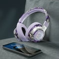 thumbnail image 5 of LACKUST Wireless Over-Ear Headphones Bluetooth 5.4 - Purple Graffiti Design, Foldable, Low Latency, Long Battery - for Gaming & Sports, 5 of 6