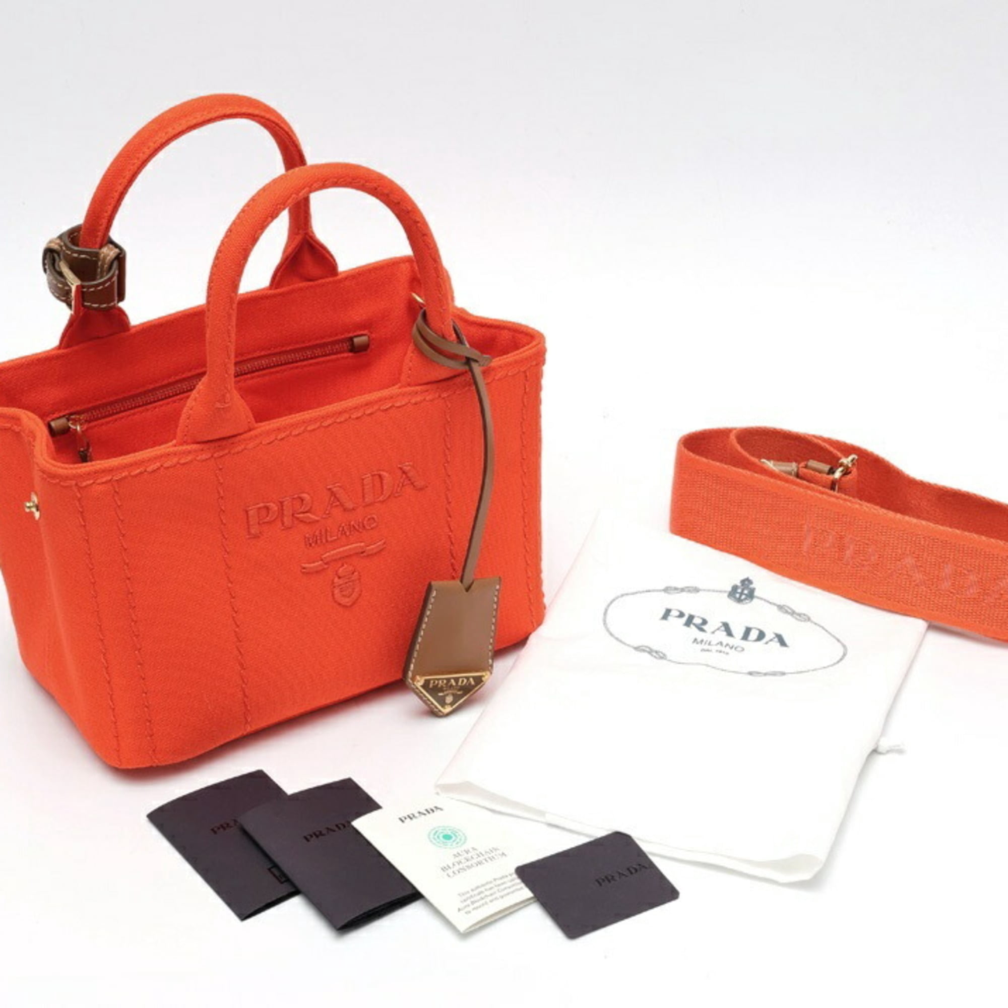 Pre-Owned PRADA Jardiniere Mini Handbag Canapa Tote Bag 1BA038