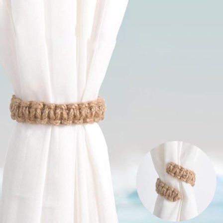 Braided Curtain Tie Backs, Boho Curtain Holdbacks Decorative Drape Curtain Tiebacks, Handmade Drapery Tiebacks for Home and Office Sheer Light Weight Drapery