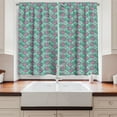 thumbnail image 2 of Ambesonne Birds Theme Kitchen Curtains, Flamingos Leaves Exotic, 55"x39", Pale Pink and Sea Green, 2 of 3