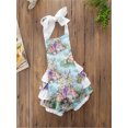 thumbnail image 2 of xiaxaixu Infant Girls Summer Romper, Cartoon Printed Ruffled Patchwork Jumpsuit, 2 of 5
