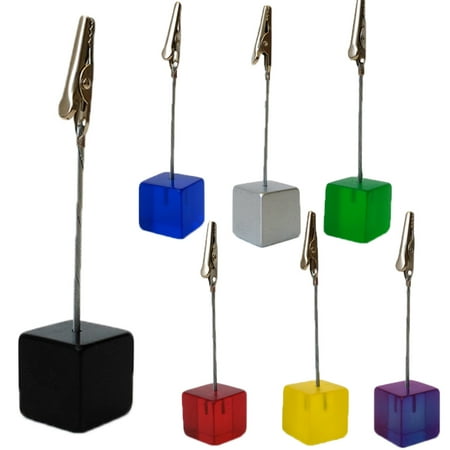 

Walbest 5 Pcs Cube Base Photo Memo Clip Name Card Holders Wedding Table Display Stands