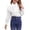 White, variant on Girls Elegant Shirt Mock Neck Pearls Tulle Ruffles Long Sleeve Button Down Shirt Casual Bow Mesh Blouse(Purple,3-4 Years)