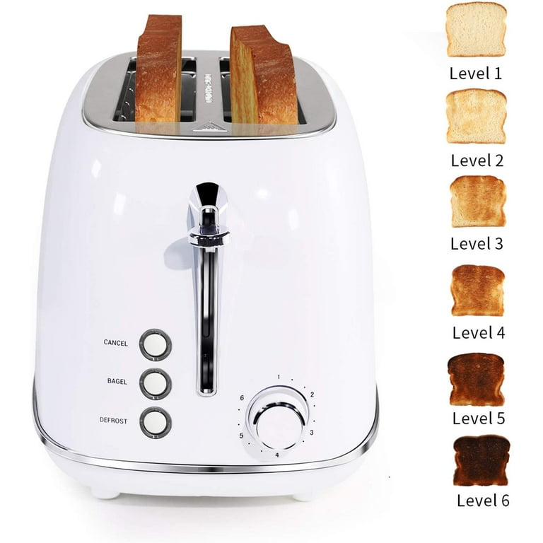 .com .com: Toaster 2 Slice Keenstone Retro Stainless Steel  Toaster with Bagel, Cancel, Defrost Function, Extra Wide Slot Toaster with  High Lift Lever, 6 Shade Settings, Removal Crumb Tray, Pink: Home 