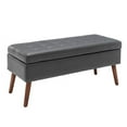 thumbnail image 3 of Kojooin Modern Ottoman Storage Bench, Entryway Ottoman Bench With Wooden Legs, Upholstered Storage End Of Bed Bench For Living Room, Entryway, Bedroom, 3 of 6