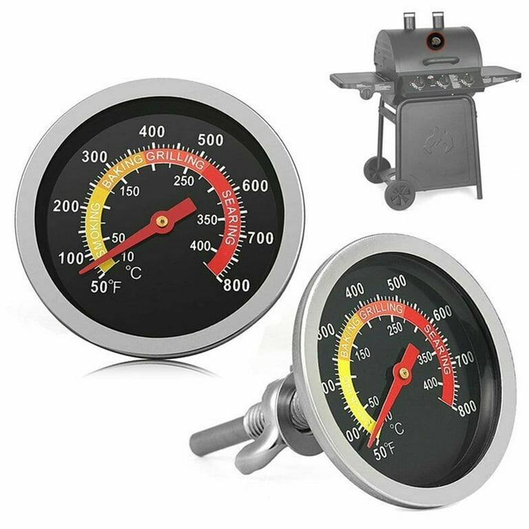 Stainless Steel BBQ Smoking Thermometer Temp Gauges Grill Smoker