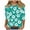 #0367-Multicolor, variant on Womens Summer Hawaiian Shirts 3/4 Length Sleeve Tropical Print Tops Round Neck Three Quarter Length Sleeve Blouses