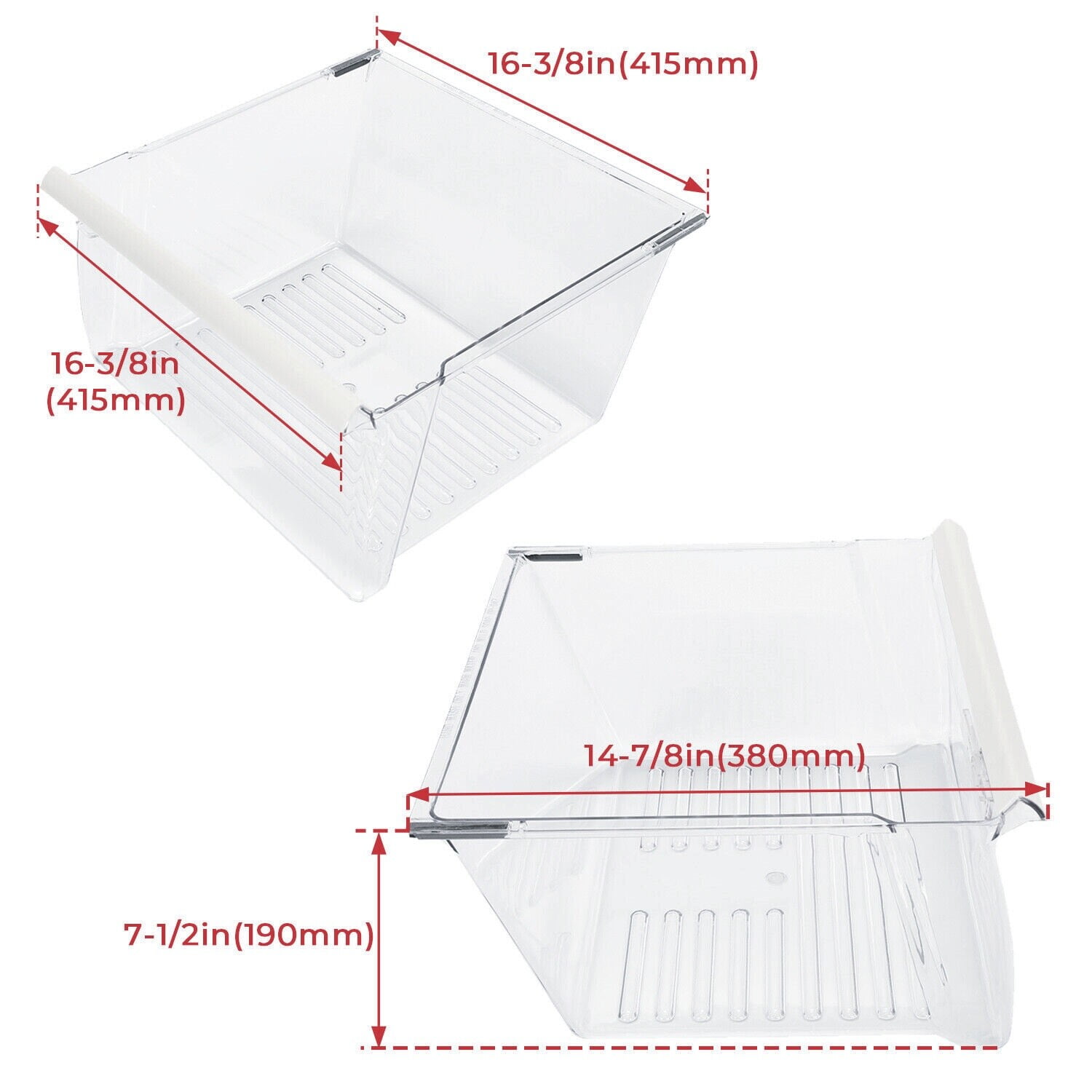 Refrigerator Clear Crisper Drawer Polystyrene For Whirlpool WP2188656  PS890591