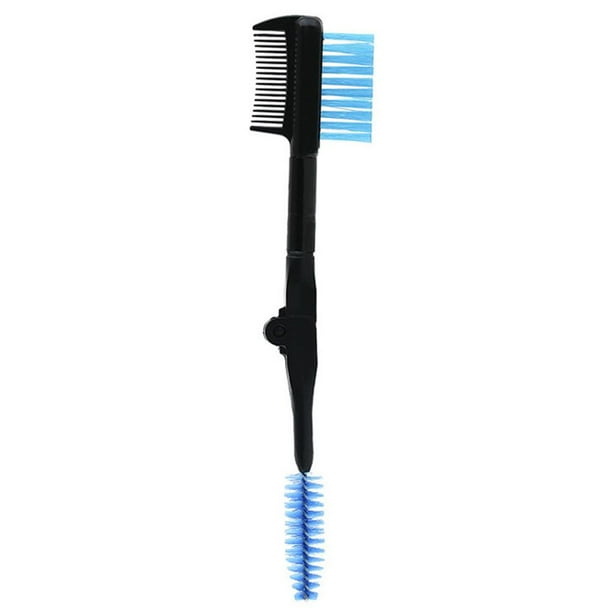 Cepillo para Cejas Doble Punta Cepillo para Pestañas Peine Y Dientes Peine Redondos (azul)