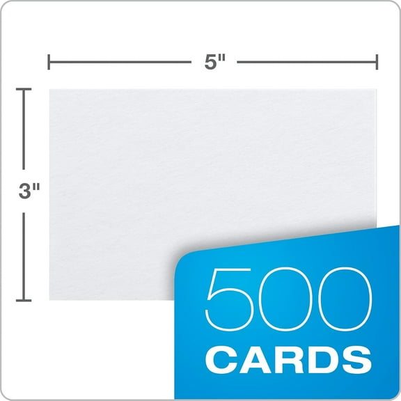 Index Cards, 3 x 5 Inches, White, Blank Notecards, Flashcards for School and Studying, Bulk Pack of Note Cards, 500 Count (5 Packs of 100)