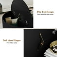 thumbnail image 6 of HLR Mid Century 31.5" Round Coffee Table with Sliding Tambour Door, Drum Center Table with Storage for Living Room, Black, 6 of 11