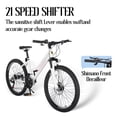 thumbnail image 3 of iRerts 24 Inch Mountain Bike, Shimano 21 Speed Mens Mountain Bike, Gear MTB Mens Bicycle with Dual Disc Brakes and Front Suspension, White, 3 of 8