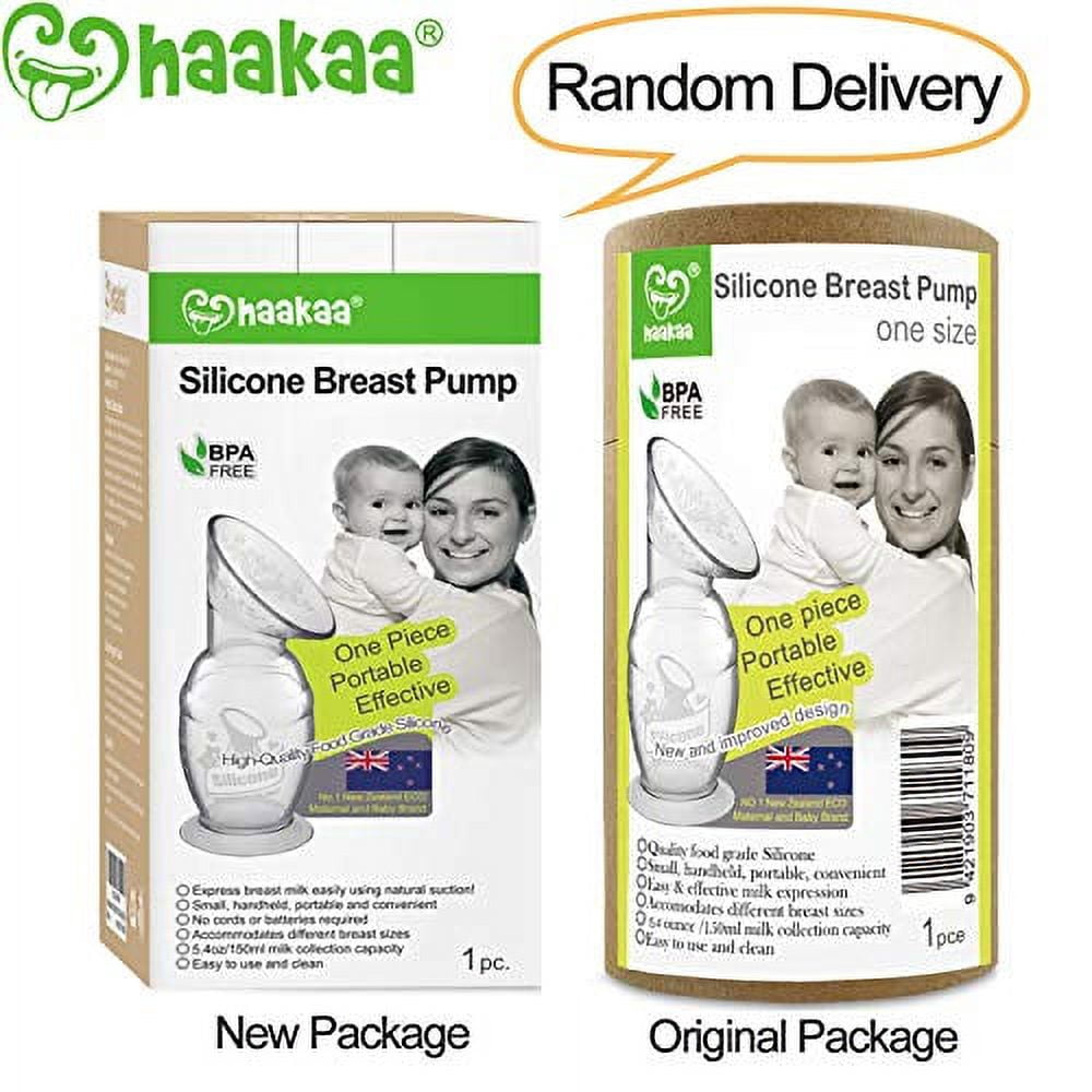 Haakaa Manual Breast Pump with Suction Base and Flower Stopper(5oz/150ml)(Orange)