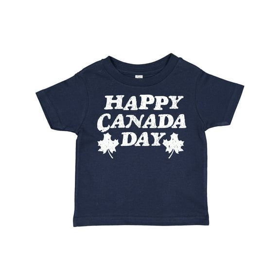 Inktastic Happy Canada Day with Distressed Maple Leaves Boys or Girls Toddler T-Shirt