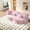 Pink, variant on 78" Teddy Fabric Convertible Loveseat Sleeper Sofa Bed, Loveseat with Foam Filling, Convertible Sofa Bed Couch with No Assembly for Living Rooms, Playrooms, Pink