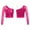 Hot Pink, variant on Kids Girls One Shoulder Long Sleeve Sequins Crop Top Athletic Shirts Mesh Dance Top for Hip-hop Jazz Purple 8