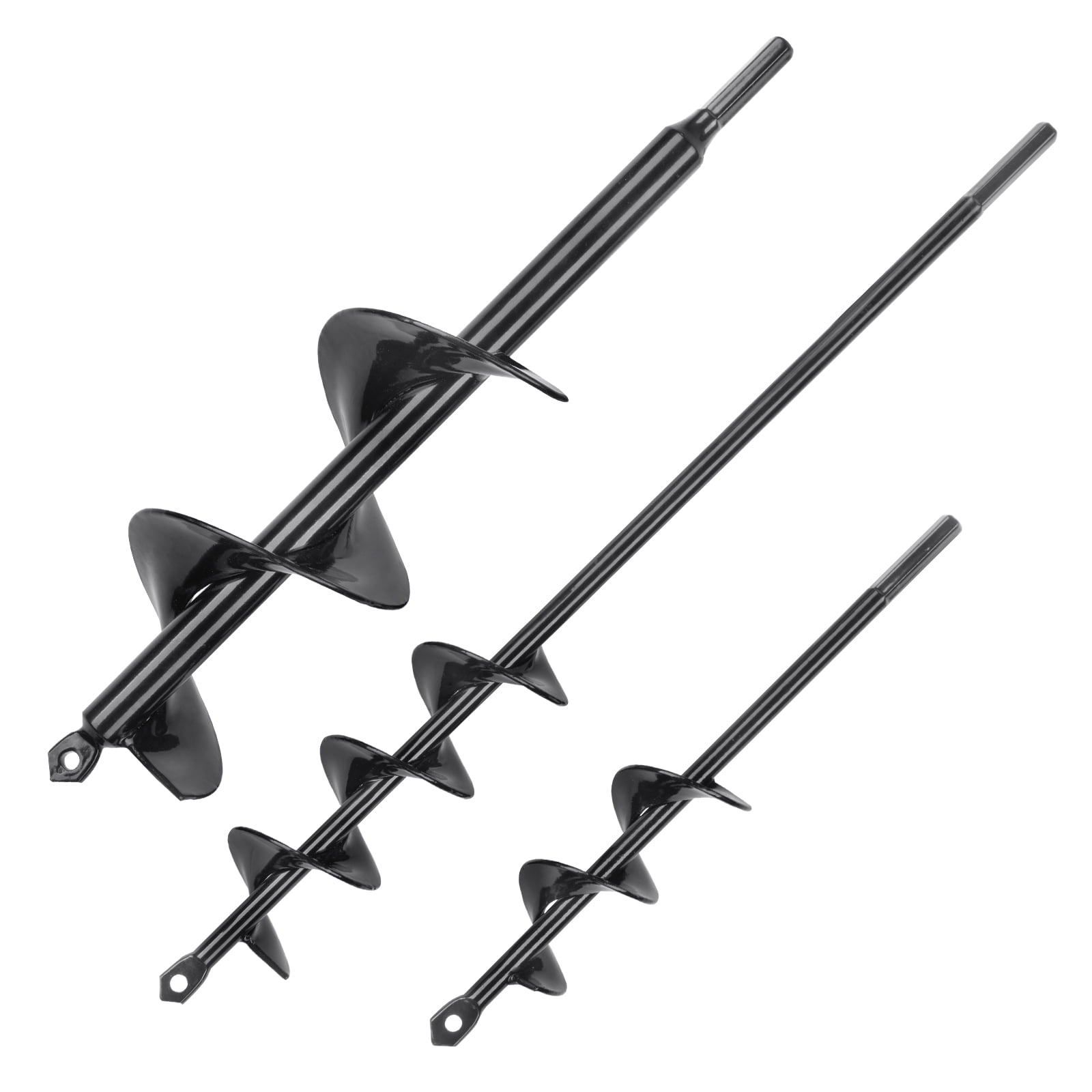 KFFKFF Auger Drill Bits for Planting Set of 3, Garden Auger Drill Bit, Spiral Drill Bit for Post Hole Digger, Bulbs Planting & Holes Digging, for 3/8" Hex Drive Drill
