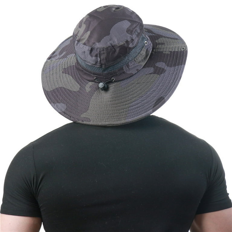 Fishing Sun Hat Boonie Hat Breathable Wide Brim Beach Sun Hat for Men Women  Outdoor UPF 50+ Sun Protection Mesh Safari Cap for Travel Fishing Hiking