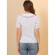 thumbnail image 3 of Blusa Floral Allegra K para Mujer con Cuello Peter Pan y Encaje con Botones Blanco L, 3 of 5