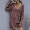 thumbnail image 4 of JINMGG V Neck Sweaters for Women Fall Winter Clearance,Women's Long Sleeve Solid Color Knitted Loose V Neck Sweater, 4 of 6