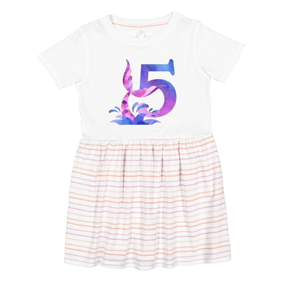 Inktastic 5th Birthday Mermaid Tail Girls Toddler Dress