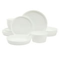 thumbnail image 2 of Gibson Home Modern Opal 16 Piece Glass Chip Resistant Dishes Double Plates and Bowls Lightweight Dinnerware Set, 2 of 14