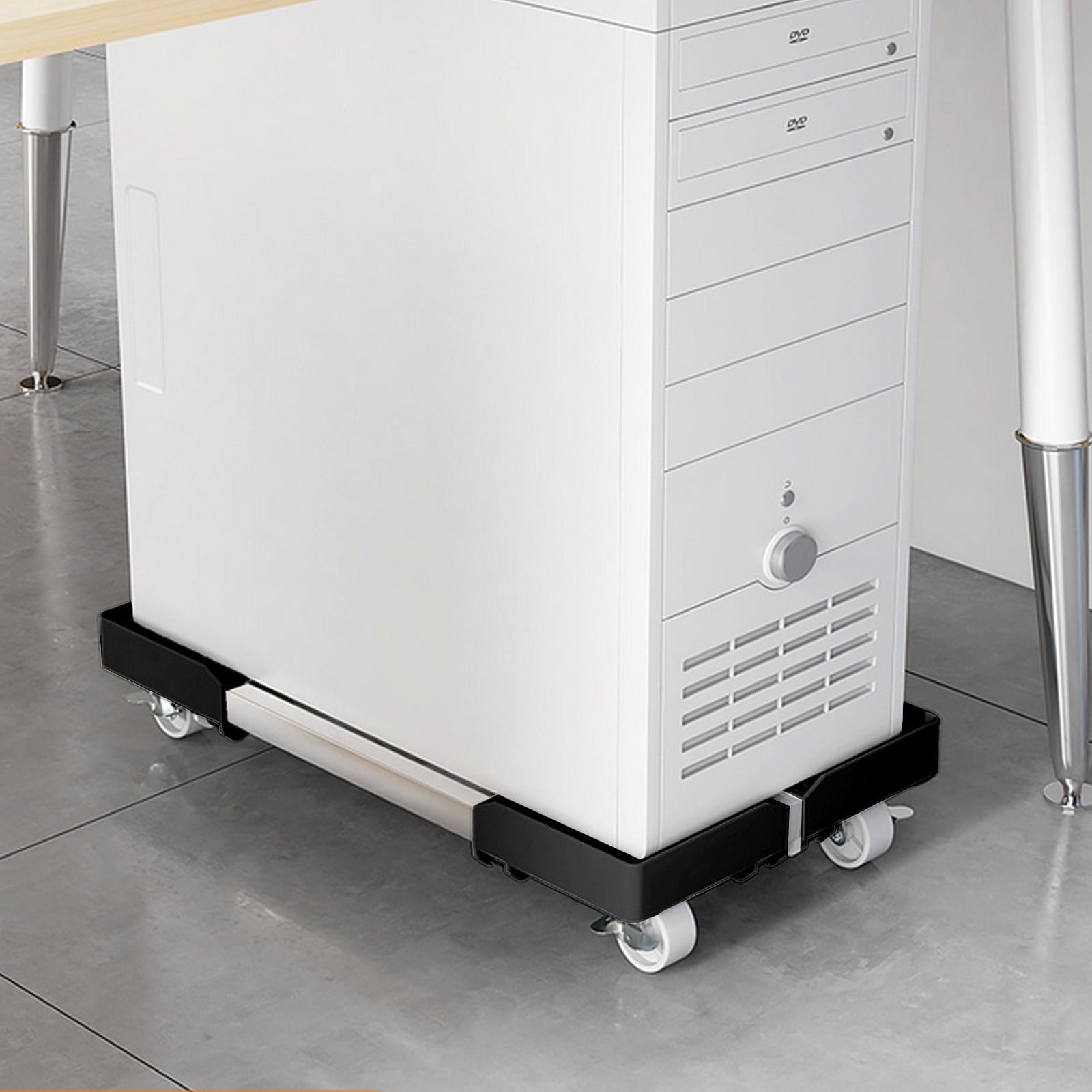 Msgweeeg Mobile Computer Tower Stand Retractable Base with Universal Wheels Rolling Caster Under Desk Organizer Adjustable Office Storage PC Case Easy Transport Home Workstation Setup