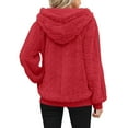thumbnail image 5 of Womens Athletic Fuzzy Hoodies 2025 Solid Color Sherpa Pullover Hoodie Oversized Plush Hoodie with Pockets, 5 of 8